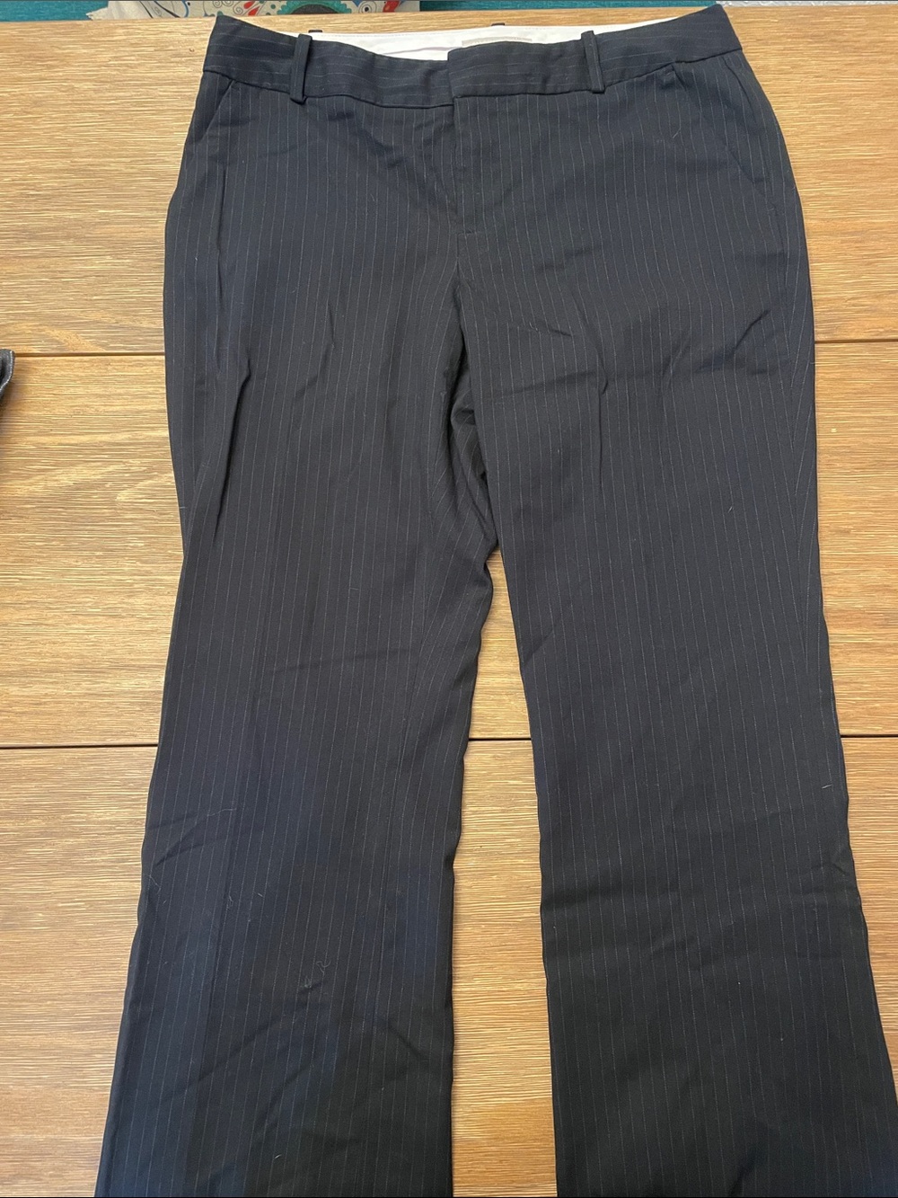Banana Republic Black Pinstripe Dress Trousers